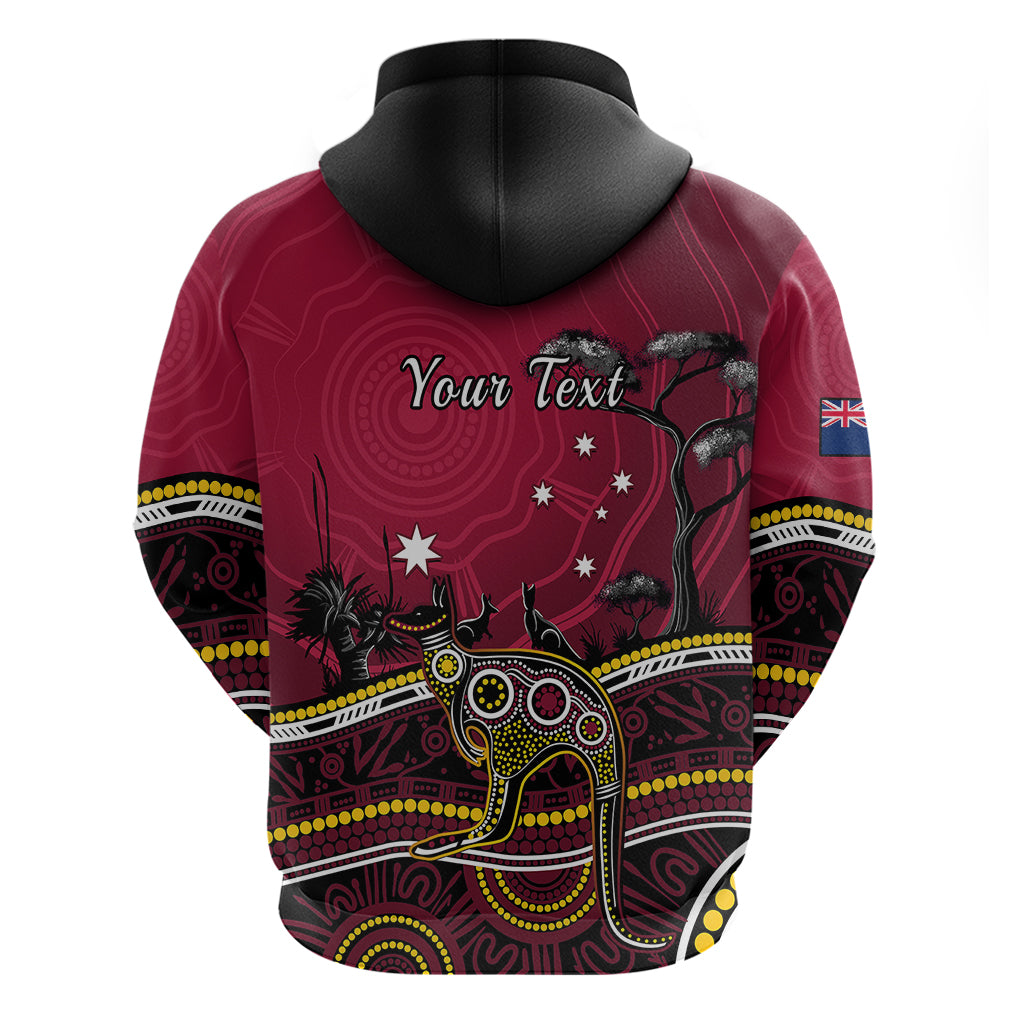 Personalised June 6 Queensland Day Hoodie Australian Aboriginal Art - Vibe Hoodie Shop