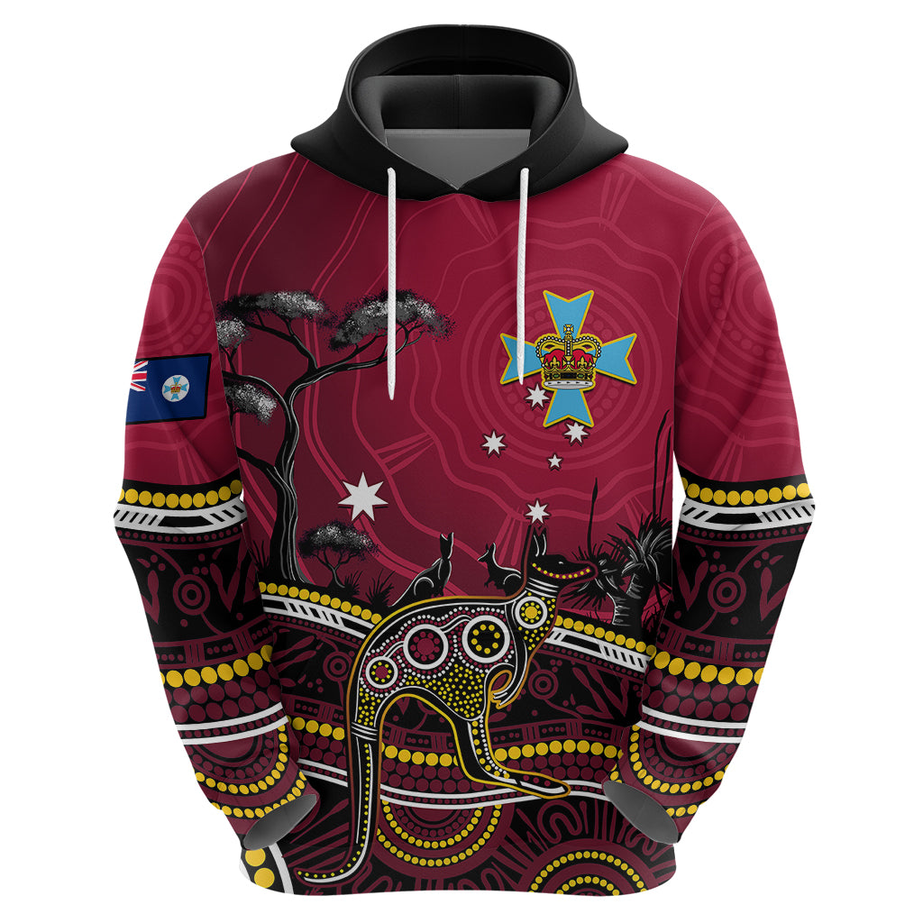 Personalised June 6 Queensland Day Hoodie Australian Aboriginal Art - Vibe Hoodie Shop