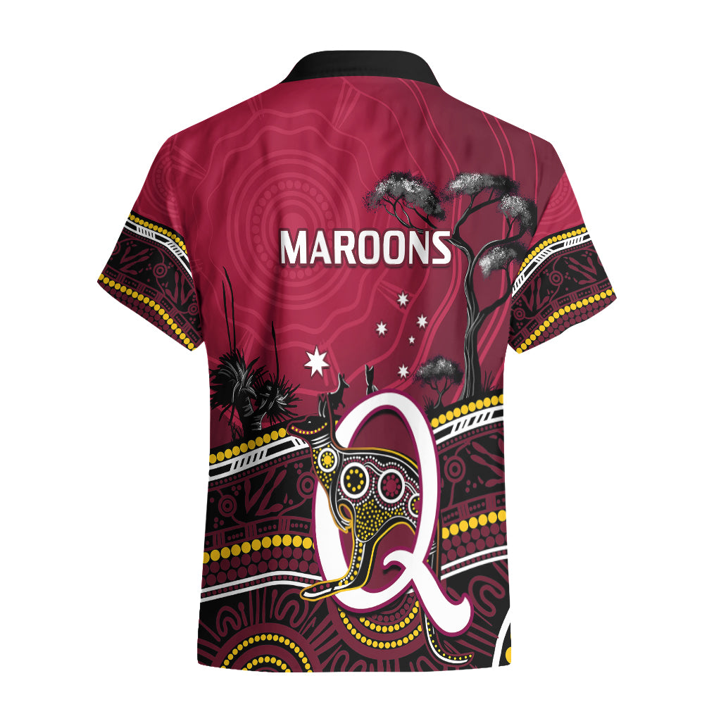 QLD Maroons Rugby Hawaiian Shirt Go Queensland Kangaroo Indigenous - Vibe Hoodie Shop