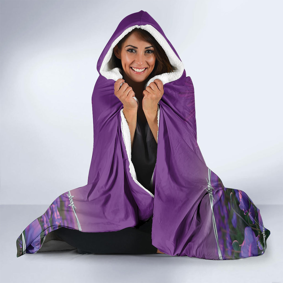 Australia Dog Heroes ANZAC Hooded Blanket Remembering All Animals In War Purple Poppies