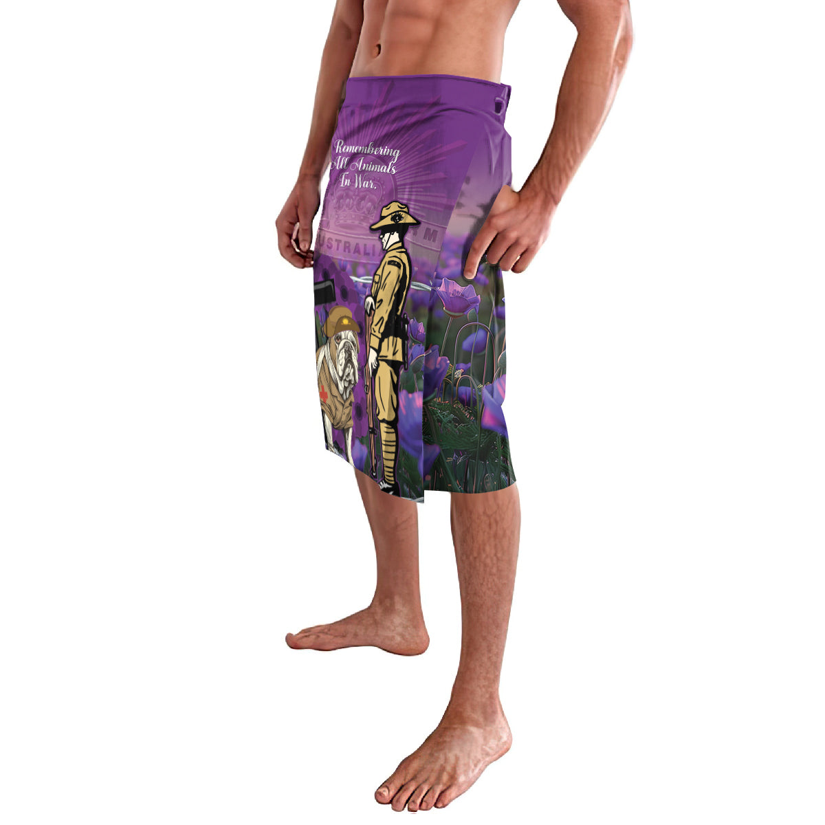 Australia Dog Heroes ANZAC Lavalava Remembering All Animals In War Purple Poppies