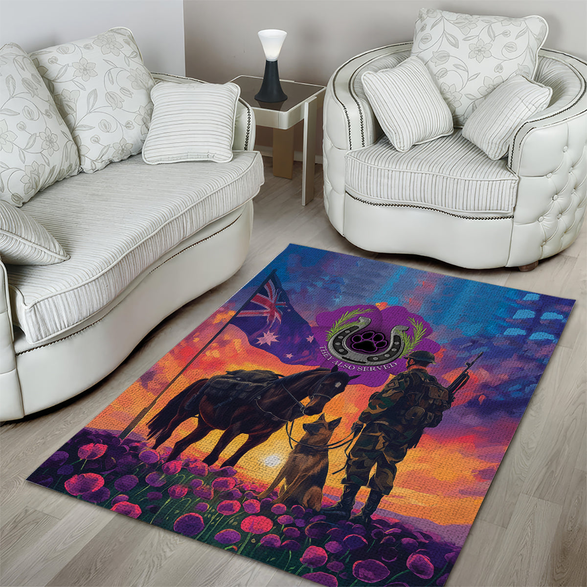 Australia Animals ANZAC Area Rug Dog And Horse Heroes Also Served - Vibe Hoodie Shop