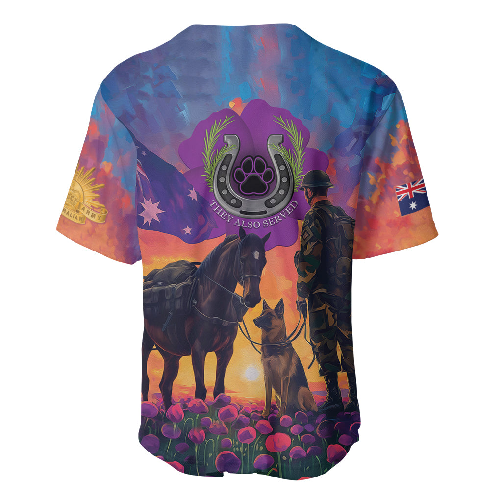 Australia Animals ANZAC Baseball Jersey Dog And Horse Heroes Also Served - Vibe Hoodie Shop