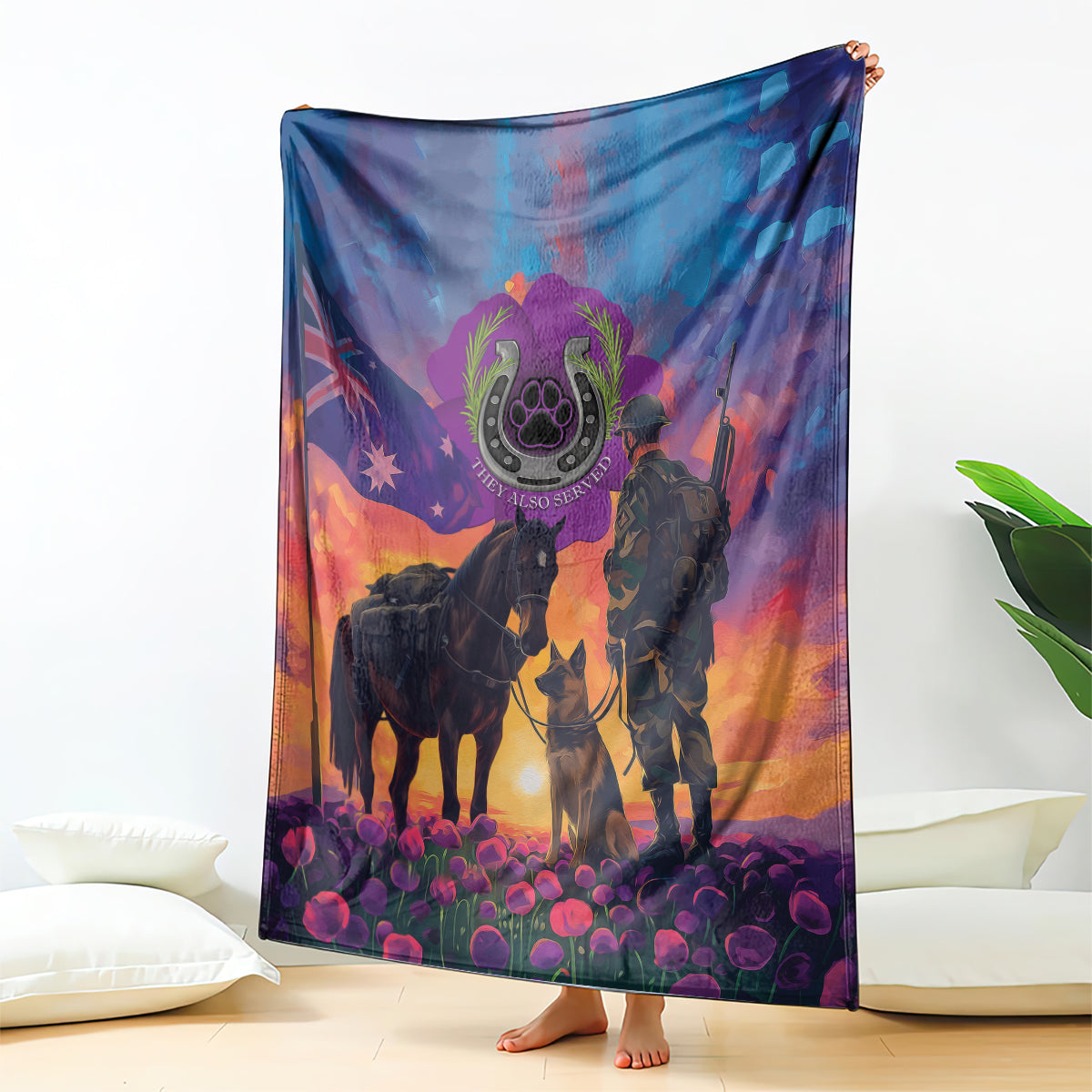 Australia Animals ANZAC Blanket Dog And Horse Heroes Also Served - Vibe Hoodie Shop