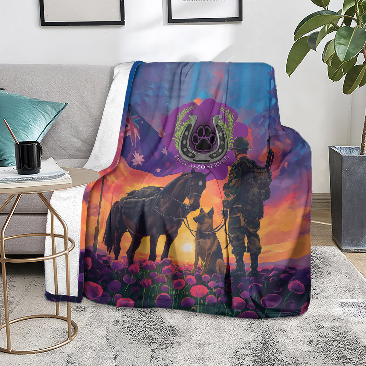 Australia Animals ANZAC Blanket Dog And Horse Heroes Also Served - Vibe Hoodie Shop