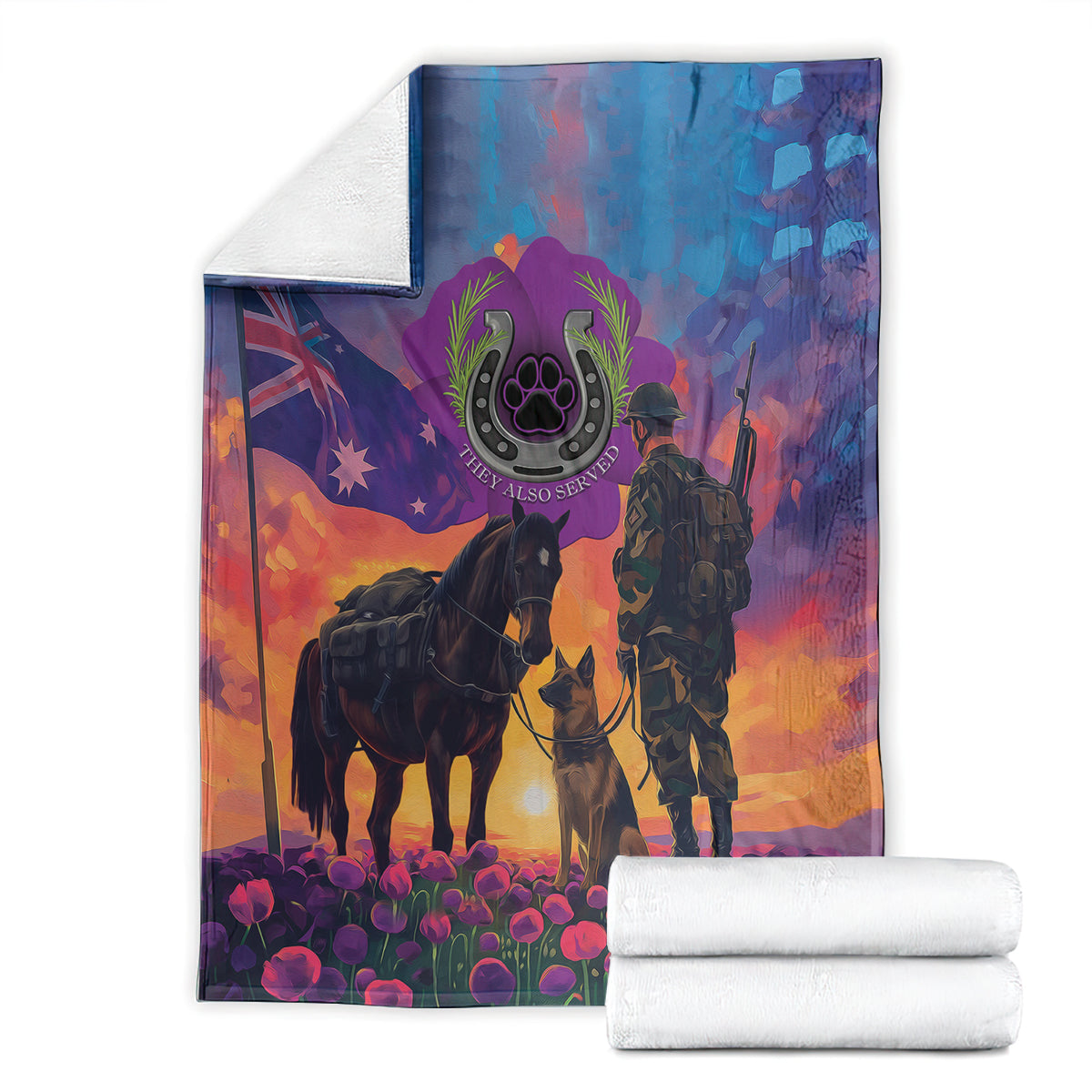 Australia Animals ANZAC Blanket Dog And Horse Heroes Also Served - Vibe Hoodie Shop