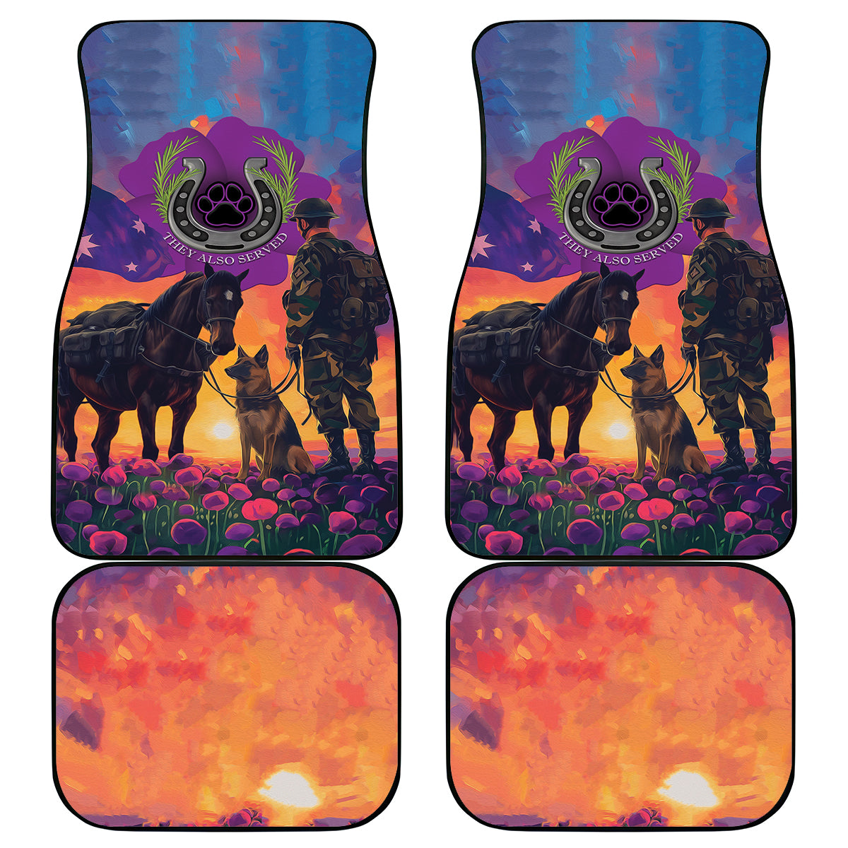 Australia Animals ANZAC Car Mats Dog And Horse Heroes Also Served