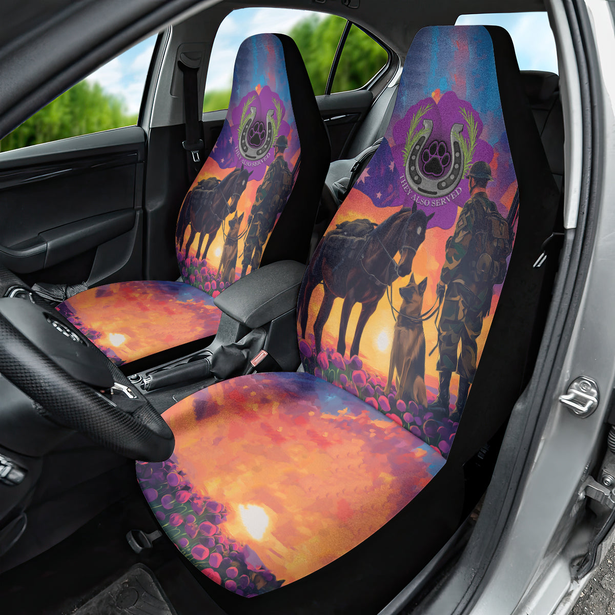 Australia Animals ANZAC Car Seat Cover Dog And Horse Heroes Also Served - Vibe Hoodie Shop
