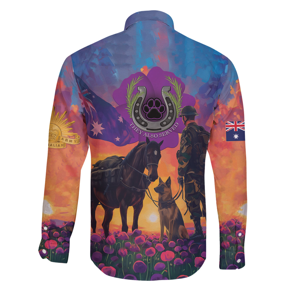 Australia Animals ANZAC Family Matching Puletasi and Hawaiian Shirt Dog And Horse Heroes Also Served