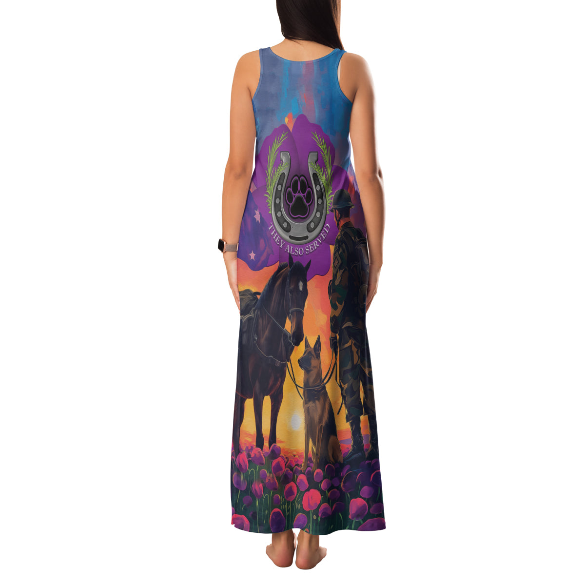 Australia Animals ANZAC Family Matching Tank Maxi Dress and Hawaiian Shirt Dog And Horse Heroes Also Served