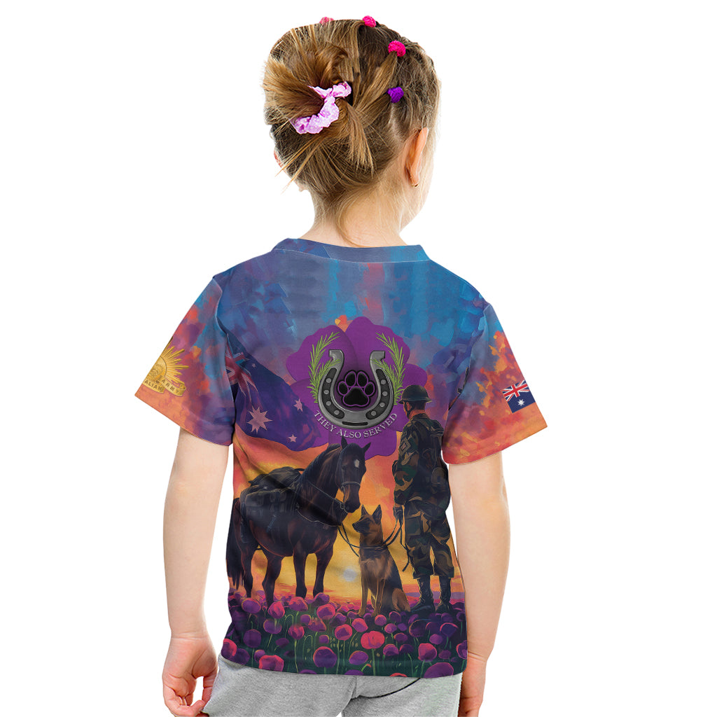 Australia Animals ANZAC Kid T Shirt Dog And Horse Heroes Also Served - Vibe Hoodie Shop