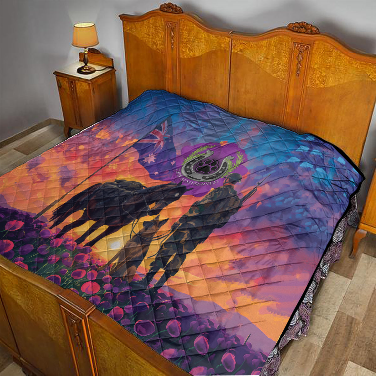 Australia Animals ANZAC Quilt Dog And Horse Heroes Also Served - Vibe Hoodie Shop