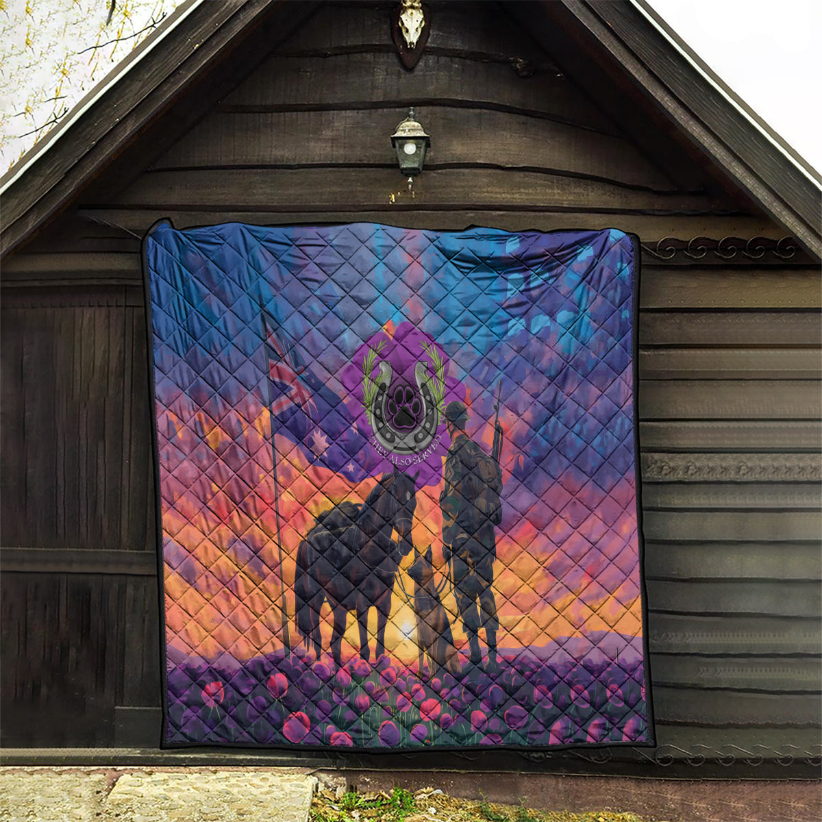 Australia Animals ANZAC Quilt Dog And Horse Heroes Also Served - Vibe Hoodie Shop