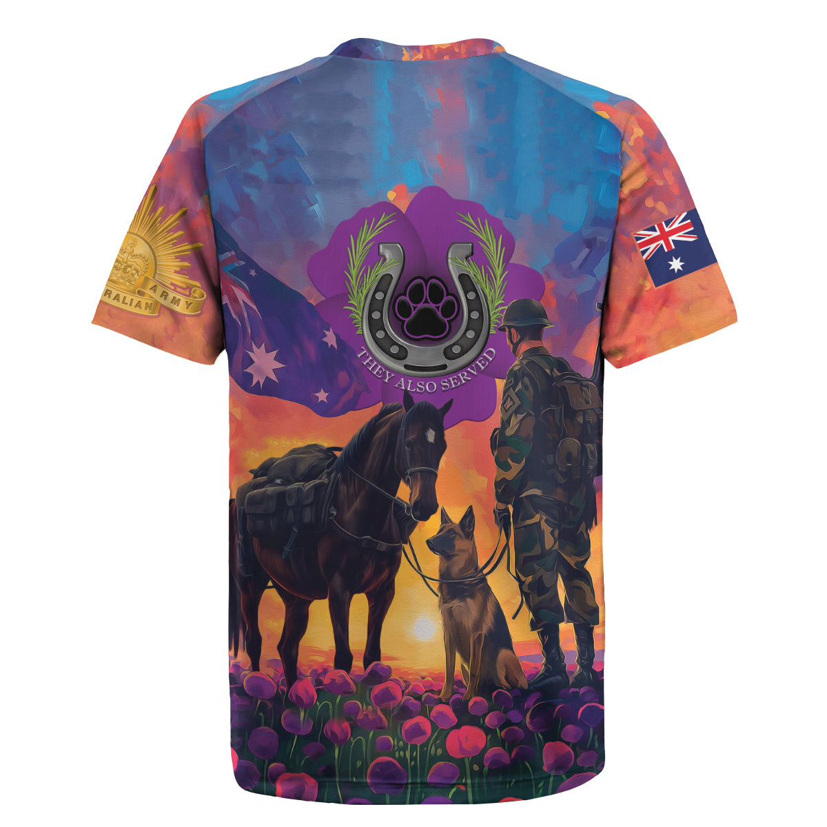Australia Animals ANZAC Rugby Jersey Dog And Horse Heroes Also Served