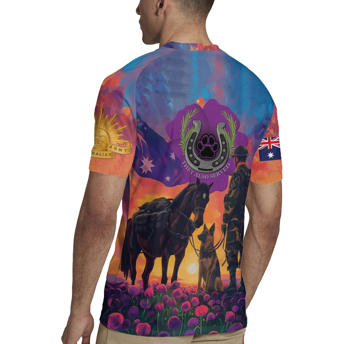 Australia Animals ANZAC Rugby Jersey Dog And Horse Heroes Also Served