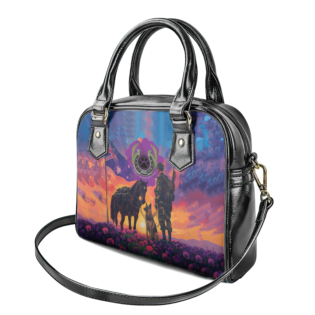 Australia Animals ANZAC Shoulder Handbag Dog And Horse Heroes Also Served - Vibe Hoodie Shop