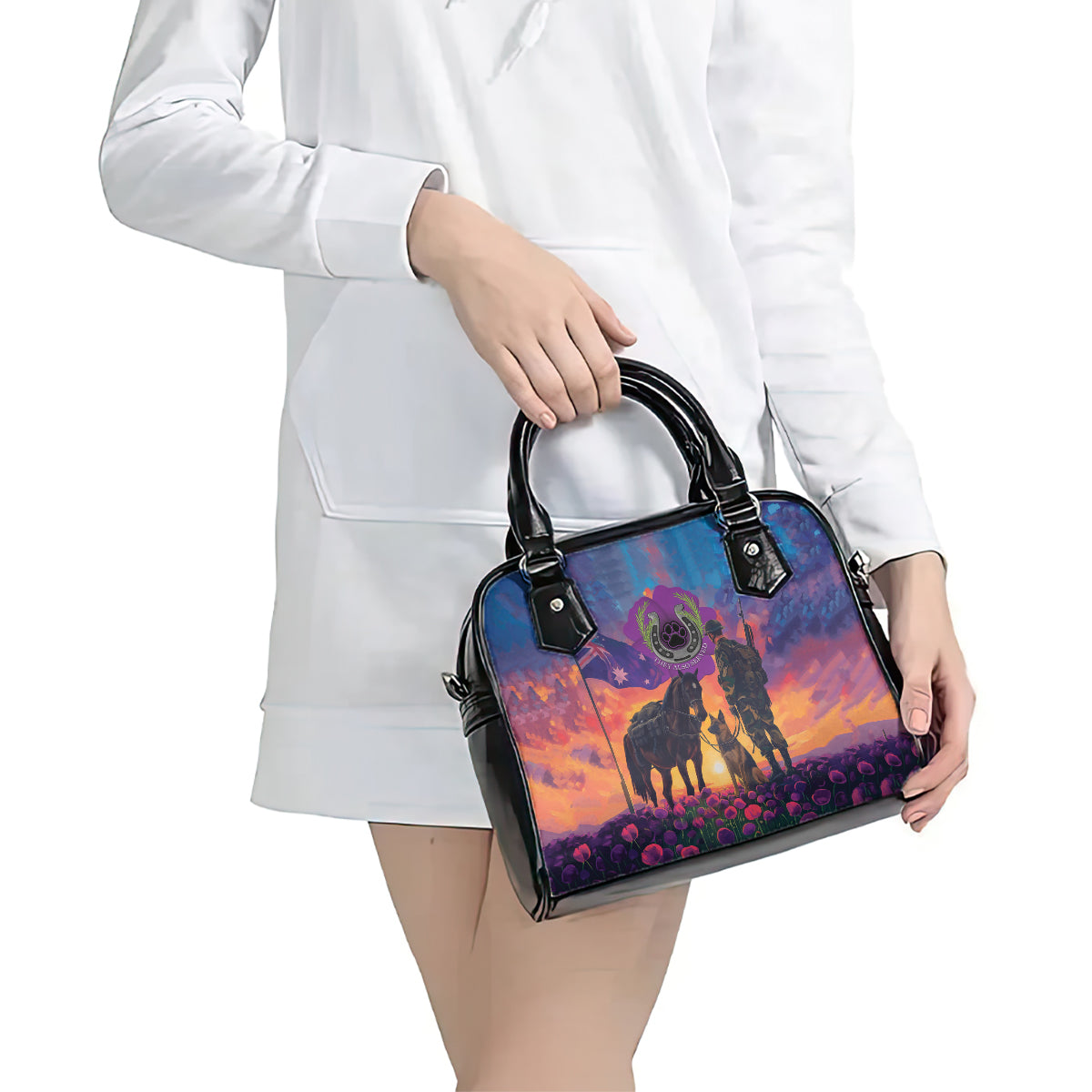 Australia Animals ANZAC Shoulder Handbag Dog And Horse Heroes Also Served - Vibe Hoodie Shop