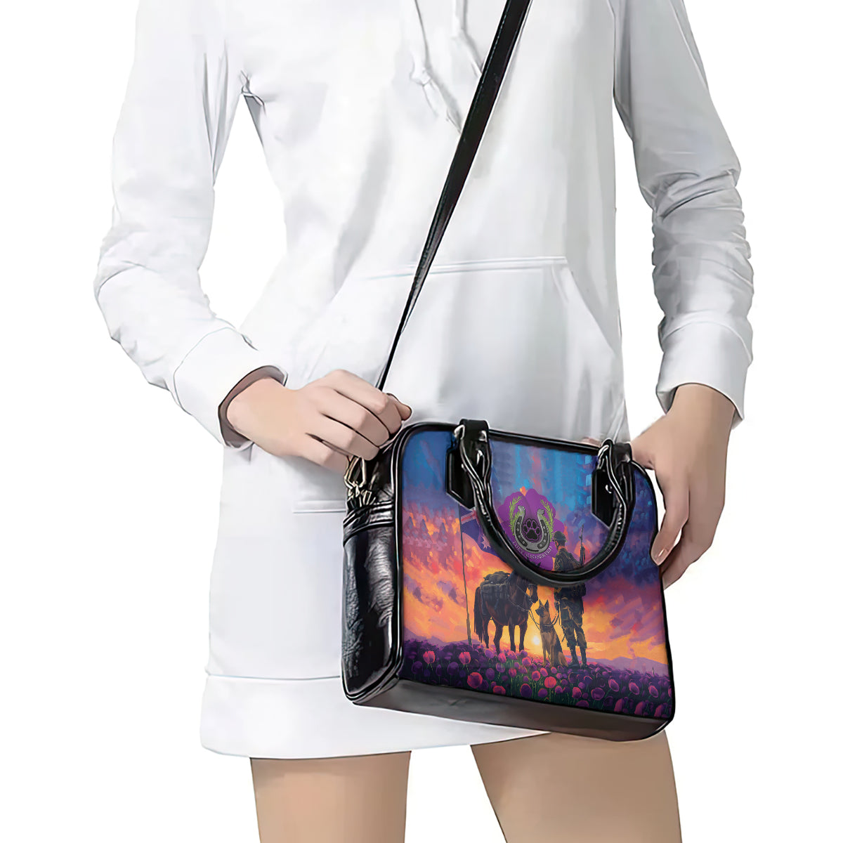 Australia Animals ANZAC Shoulder Handbag Dog And Horse Heroes Also Served - Vibe Hoodie Shop