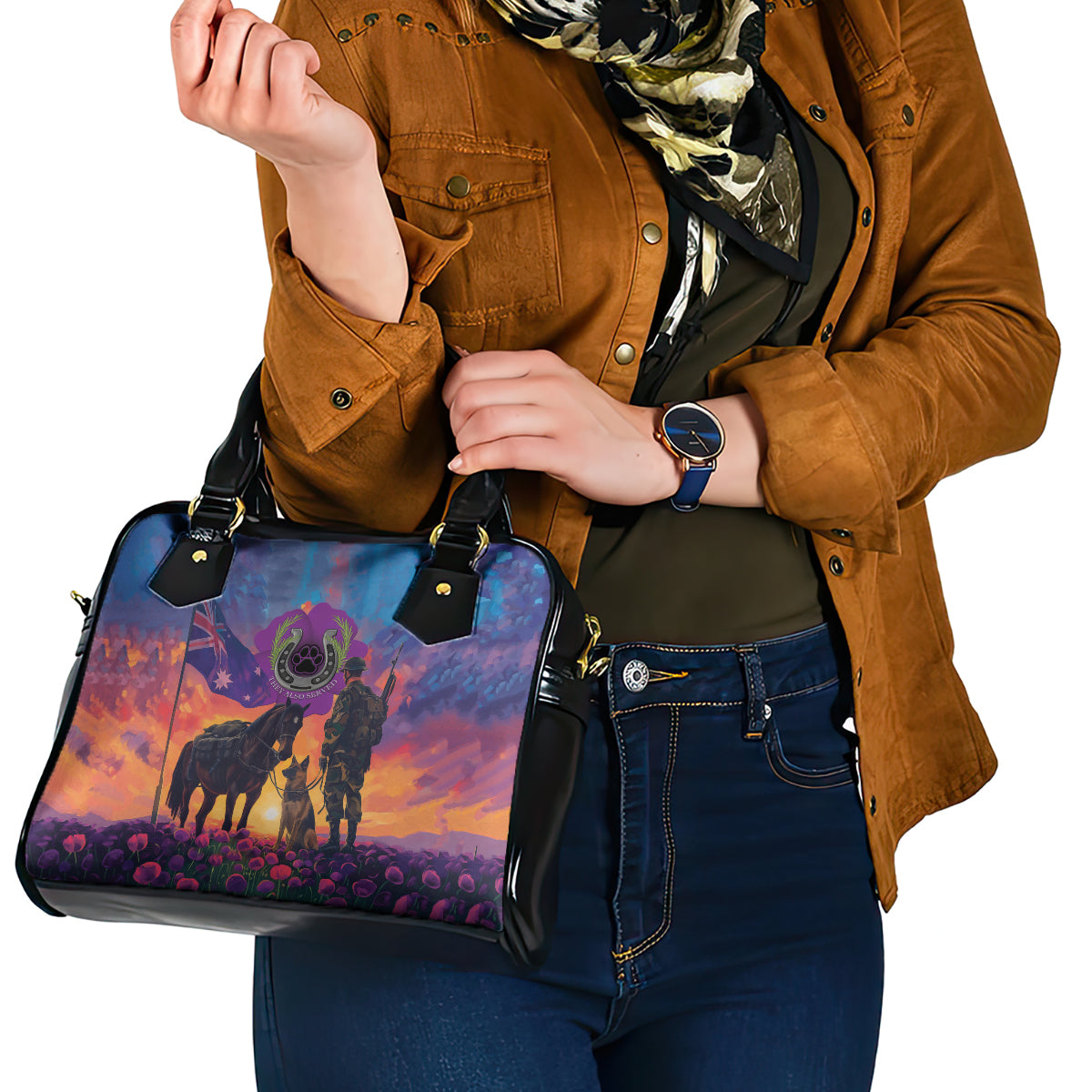 Australia Animals ANZAC Shoulder Handbag Dog And Horse Heroes Also Served - Vibe Hoodie Shop