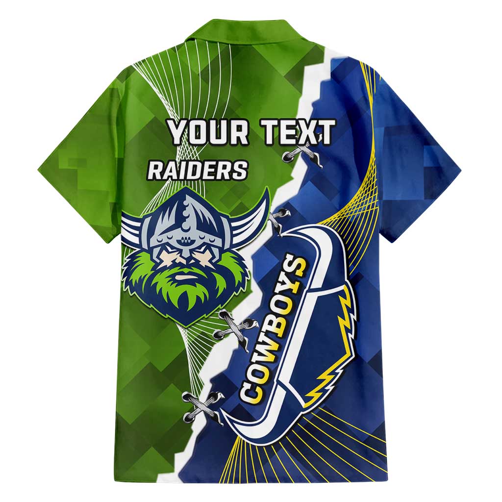 Personalised Cowboys And Raiders Rugby Hawaiian Shirt Sporty Version - Vibe Hoodie Shop