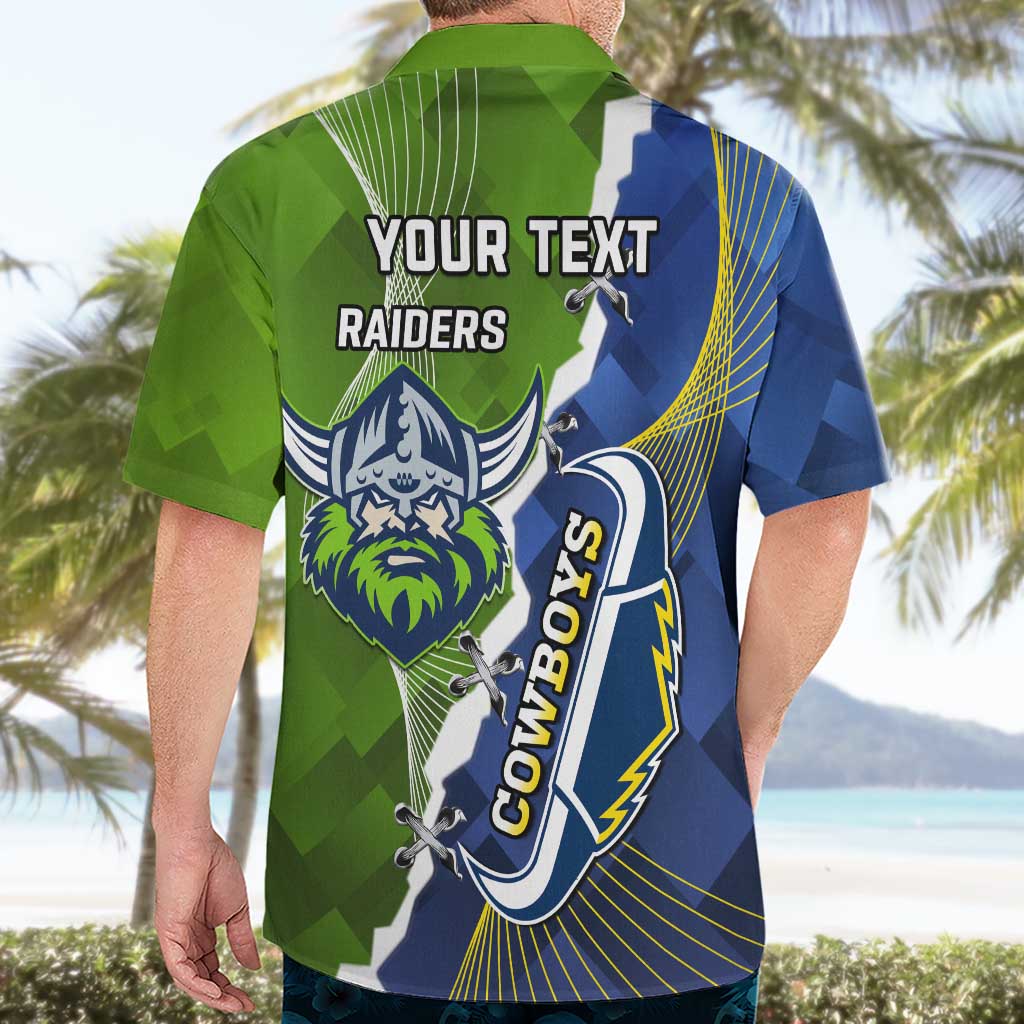 Personalised Cowboys And Raiders Rugby Hawaiian Shirt Sporty Version - Vibe Hoodie Shop