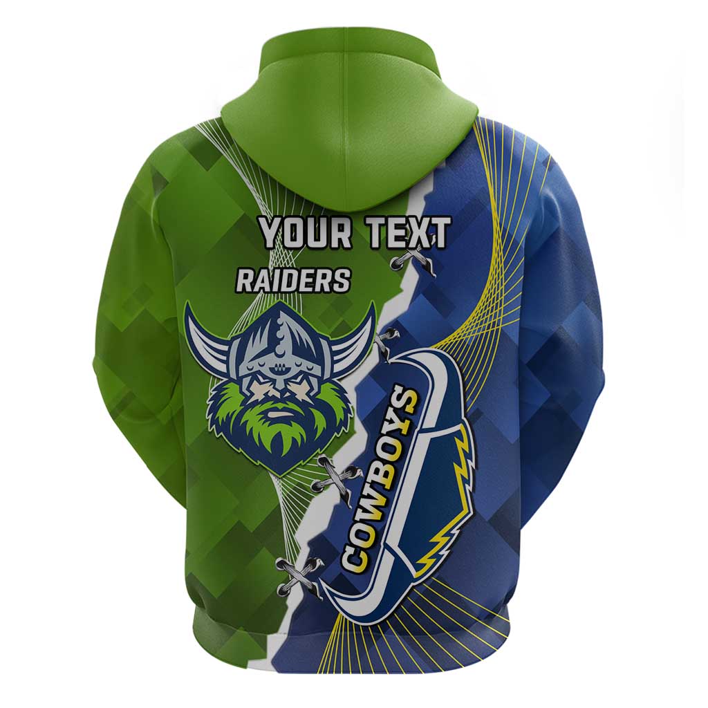 Personalised Cowboys And Raiders Rugby Hoodie Sporty Version - Vibe Hoodie Shop