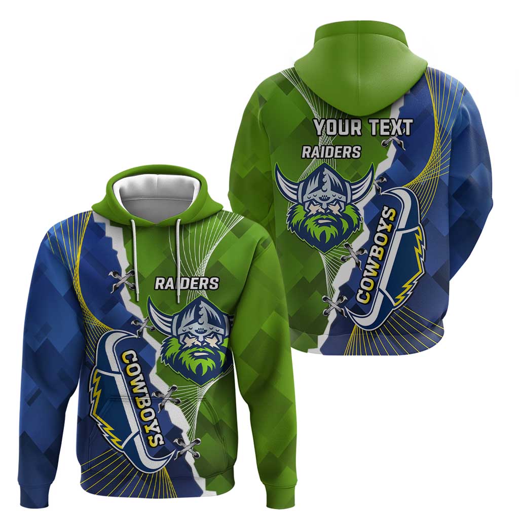 Personalised Cowboys And Raiders Rugby Hoodie Sporty Version - Vibe Hoodie Shop