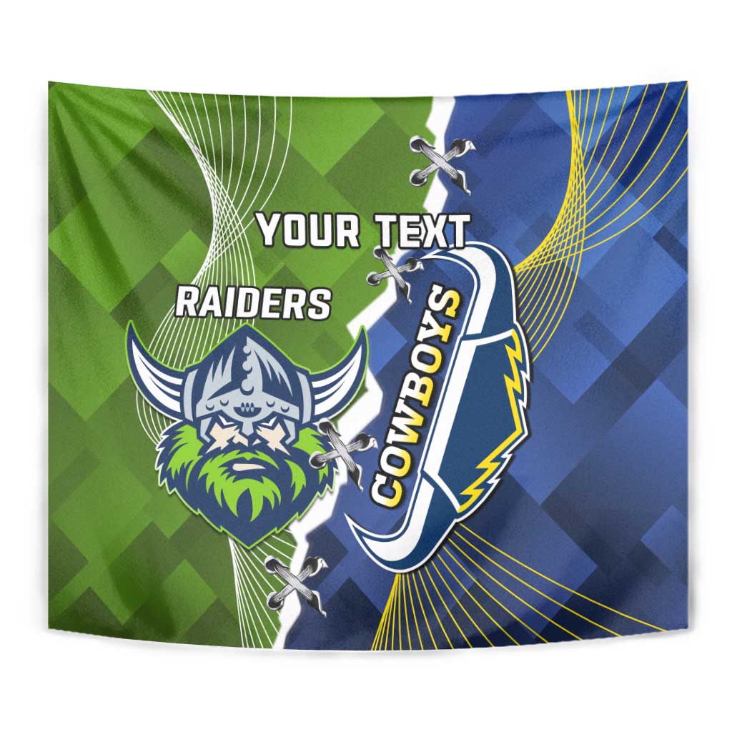 Personalised Cowboys And Raiders Rugby Tapestry Sporty Version - Vibe Hoodie Shop