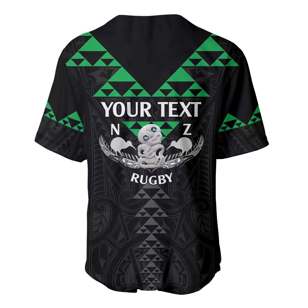 Personalised Aotearoa Rugby Baseball Jersey New Zealand Maori Kete Matauranga Pattern - Vibe Hoodie Shop
