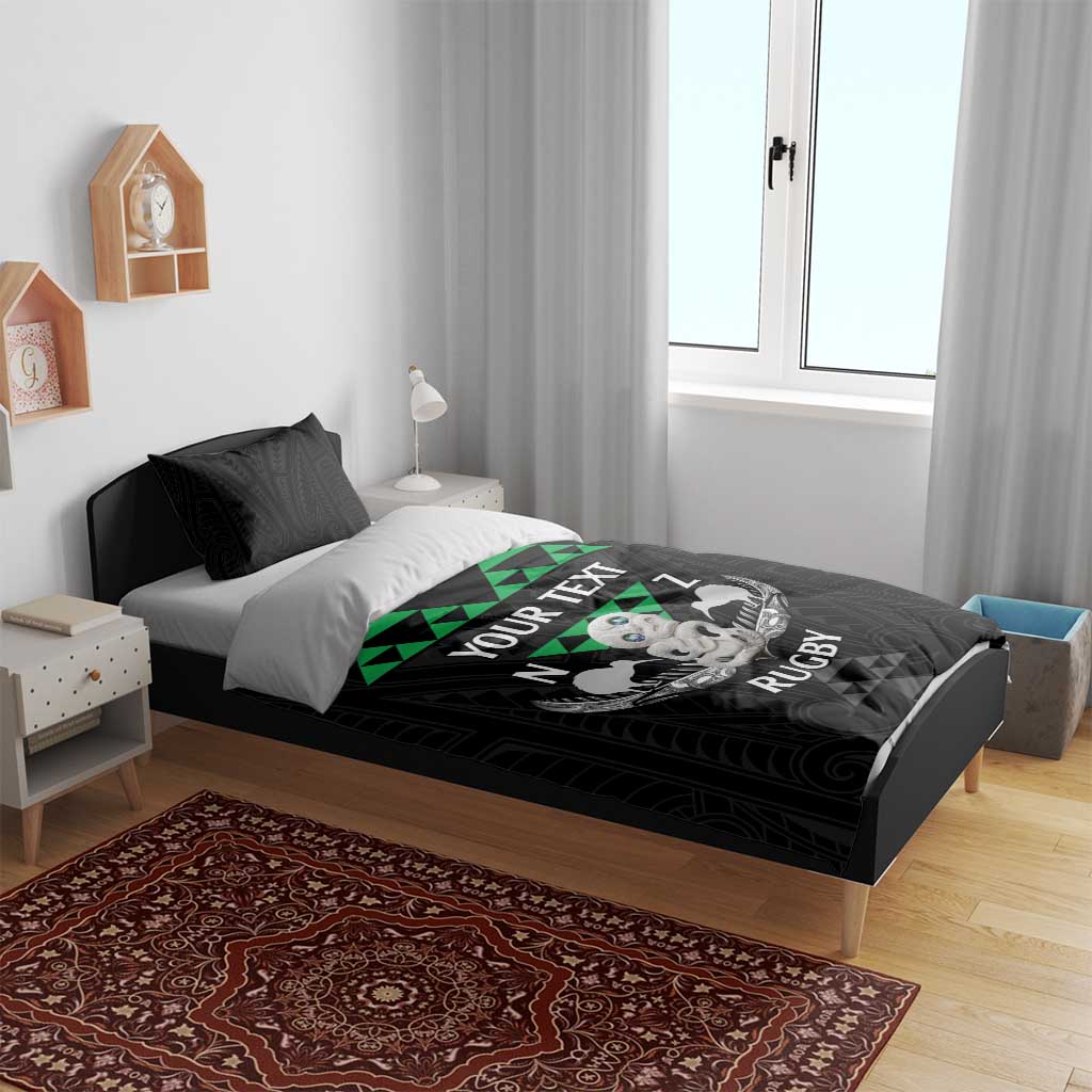 Personalised Aotearoa Rugby Bedding Set New Zealand Maori Kete Matauranga Pattern - Vibe Hoodie Shop