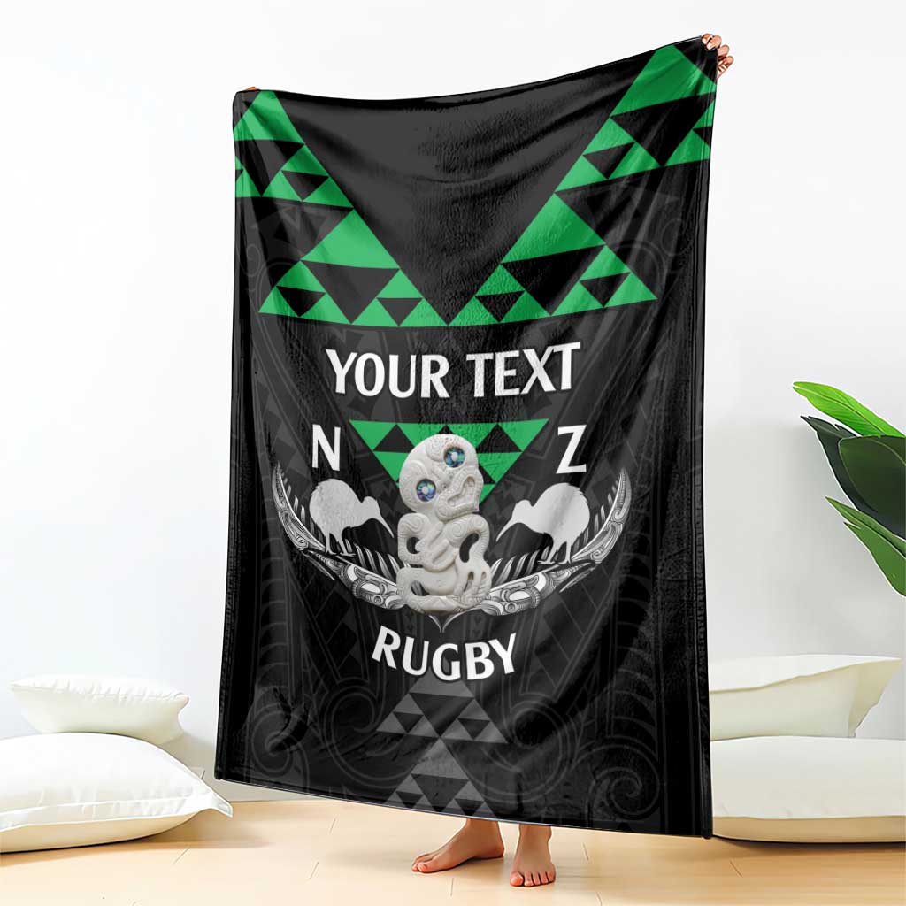 Personalised Aotearoa Rugby Blanket New Zealand Maori Kete Matauranga Pattern - Vibe Hoodie Shop