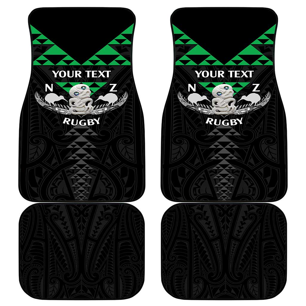 Personalised Aotearoa Rugby Car Mats New Zealand Maori Kete Matauranga Pattern