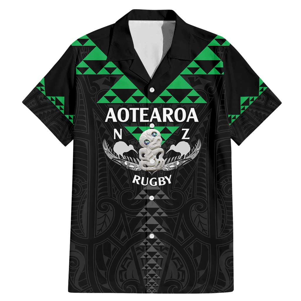 Personalised Aotearoa Rugby Family Matching Mermaid Dress and Hawaiian Shirt New Zealand Maori Kete Matauranga Pattern