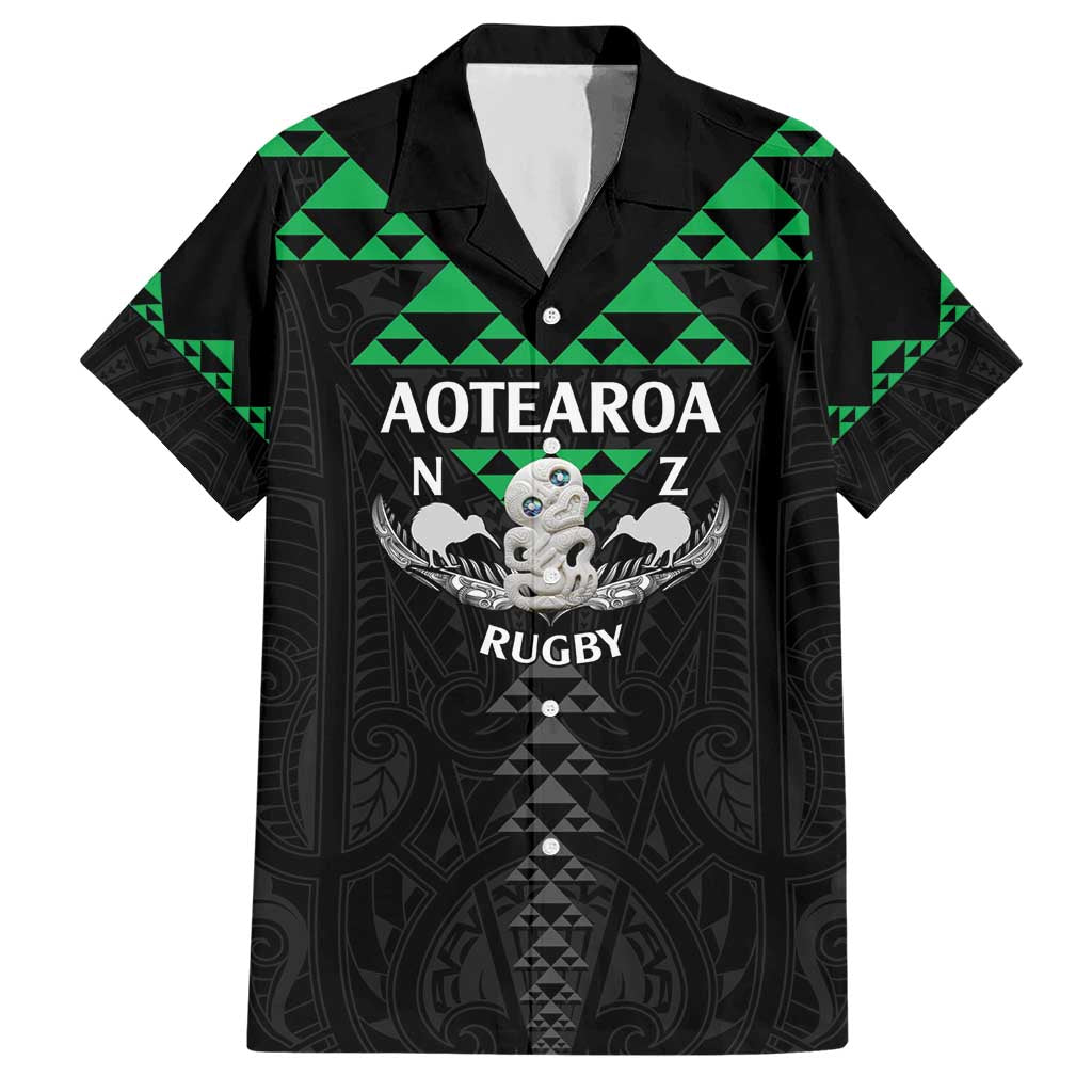 Personalised Aotearoa Rugby Hawaiian Shirt New Zealand Maori Kete Matauranga Pattern - Vibe Hoodie Shop