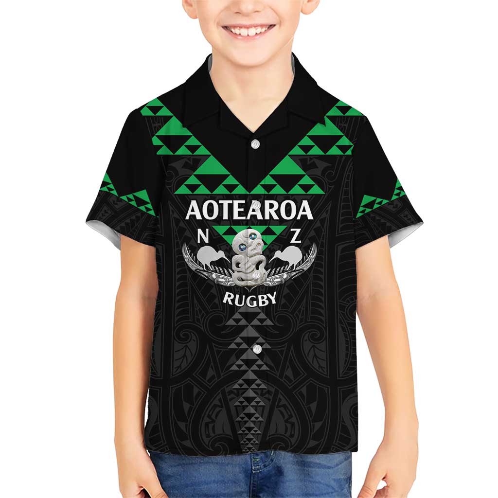 Personalised Aotearoa Rugby Hawaiian Shirt New Zealand Maori Kete Matauranga Pattern - Vibe Hoodie Shop