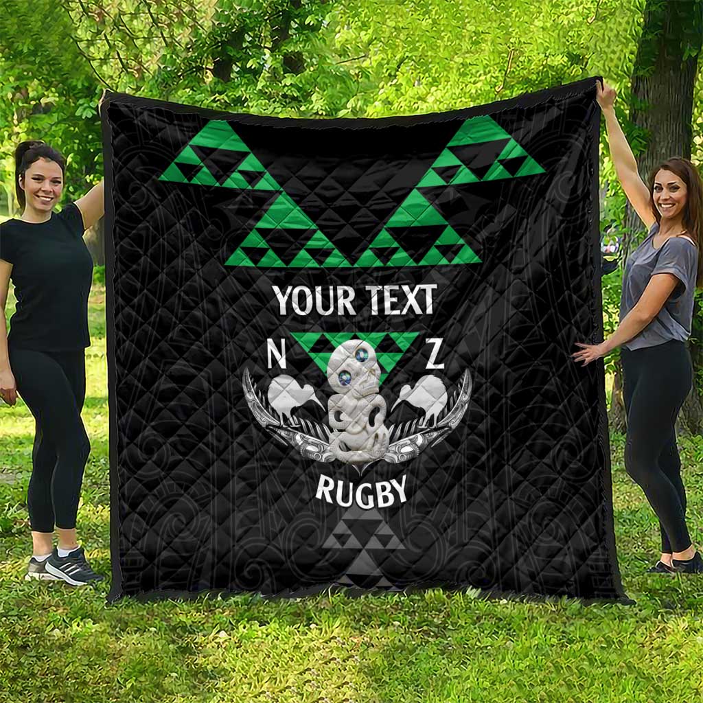 Personalised Aotearoa Rugby Quilt New Zealand Maori Kete Matauranga Pattern - Vibe Hoodie Shop
