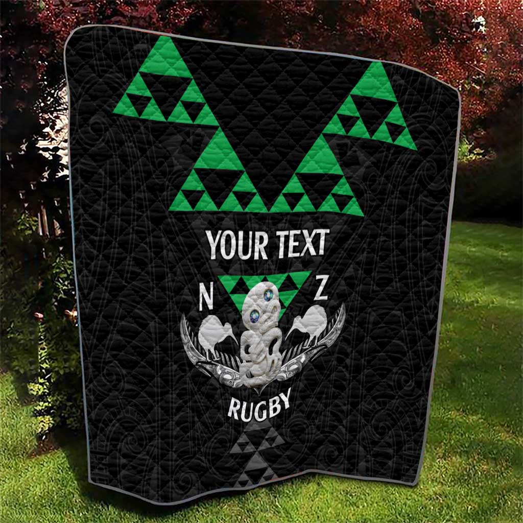 Personalised Aotearoa Rugby Quilt New Zealand Maori Kete Matauranga Pattern - Vibe Hoodie Shop