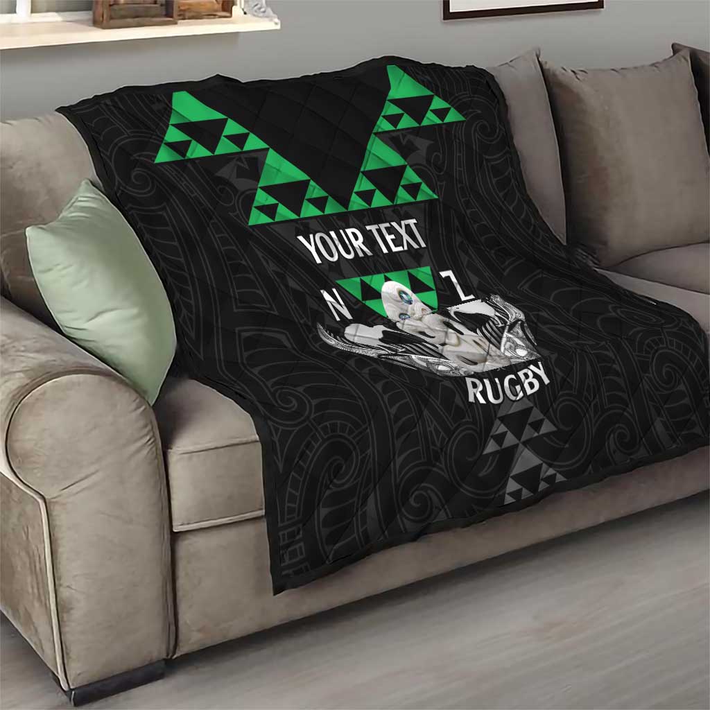 Personalised Aotearoa Rugby Quilt New Zealand Maori Kete Matauranga Pattern - Vibe Hoodie Shop