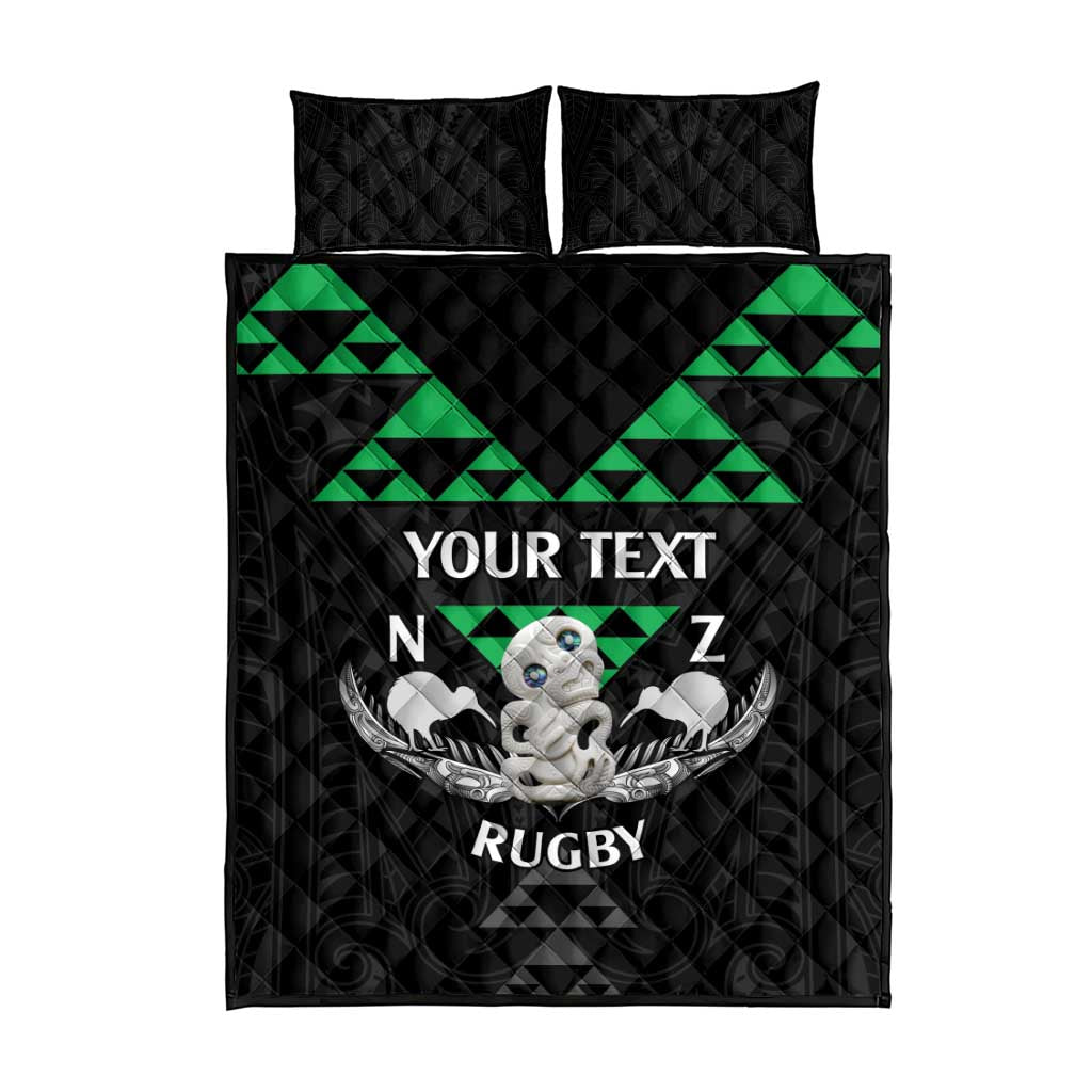 Personalised Aotearoa Rugby Quilt Bed Set New Zealand Maori Kete Matauranga Pattern - Vibe Hoodie Shop