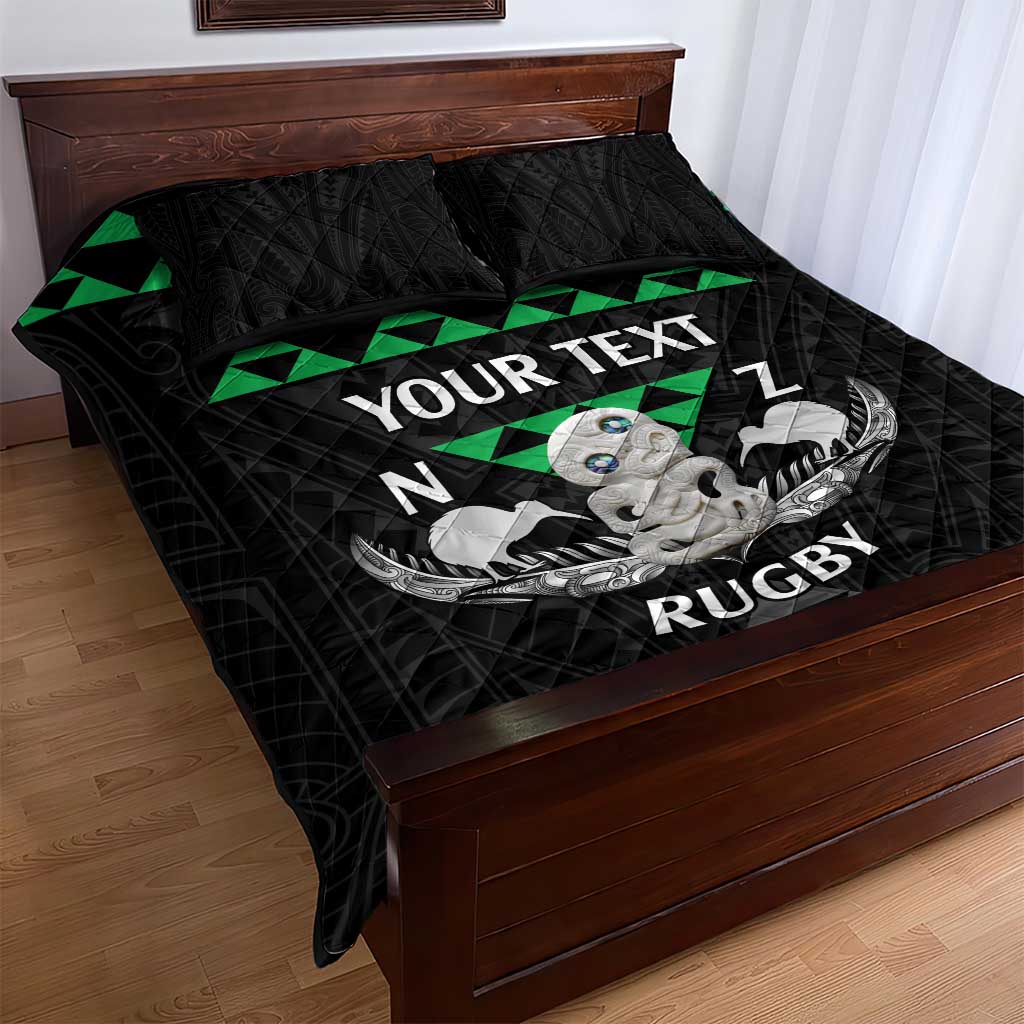 Personalised Aotearoa Rugby Quilt Bed Set New Zealand Maori Kete Matauranga Pattern - Vibe Hoodie Shop