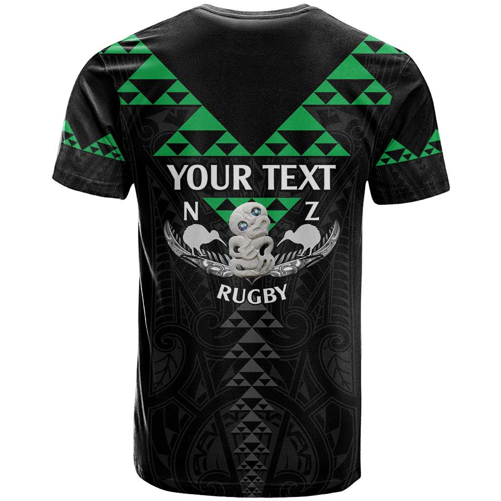 Personalised Aotearoa Rugby T Shirt New Zealand Maori Kete Matauranga Pattern - Vibe Hoodie Shop