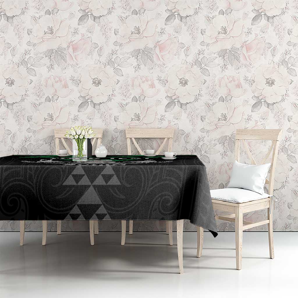 Personalised Aotearoa Rugby Tablecloth New Zealand Maori Kete Matauranga Pattern