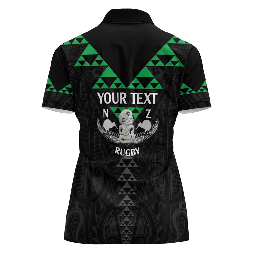 Personalised Aotearoa Rugby Women Polo Shirt New Zealand Maori Kete Matauranga Pattern - Vibe Hoodie Shop