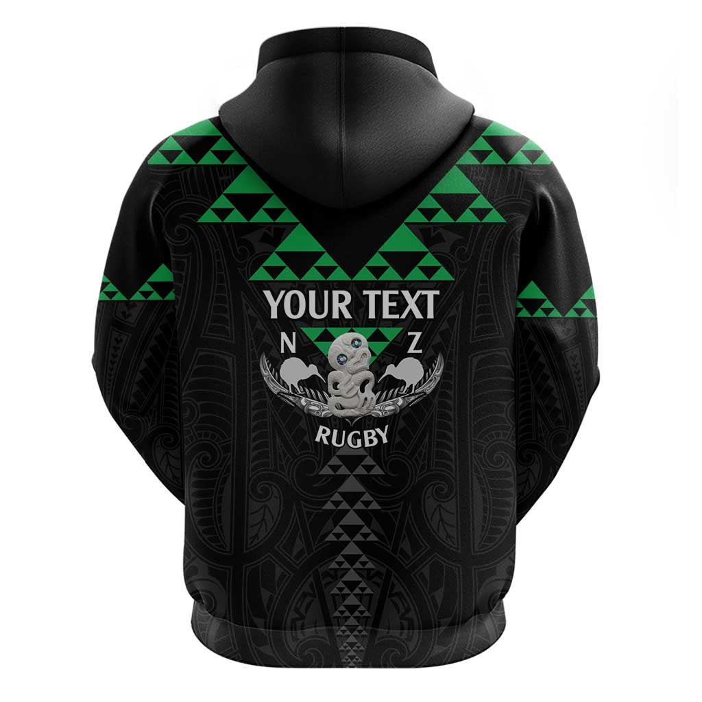 Personalised Aotearoa Rugby Zip Hoodie New Zealand Maori Kete Matauranga Pattern - Vibe Hoodie Shop