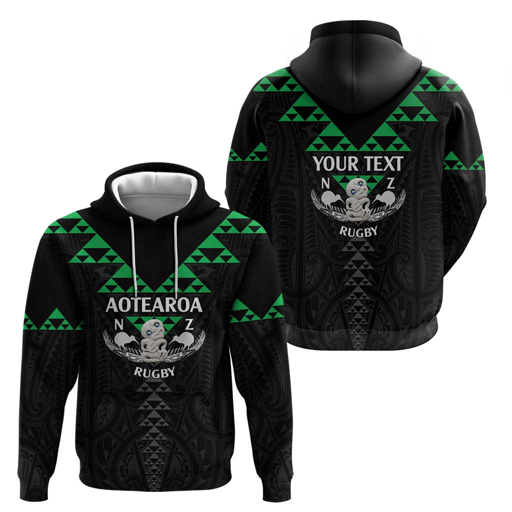 Personalised Aotearoa Rugby Zip Hoodie New Zealand Maori Kete Matauranga Pattern - Vibe Hoodie Shop