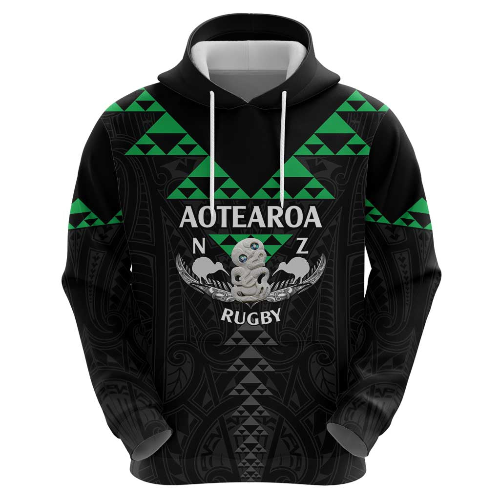 Personalised Aotearoa Rugby Zip Hoodie New Zealand Maori Kete Matauranga Pattern - Vibe Hoodie Shop
