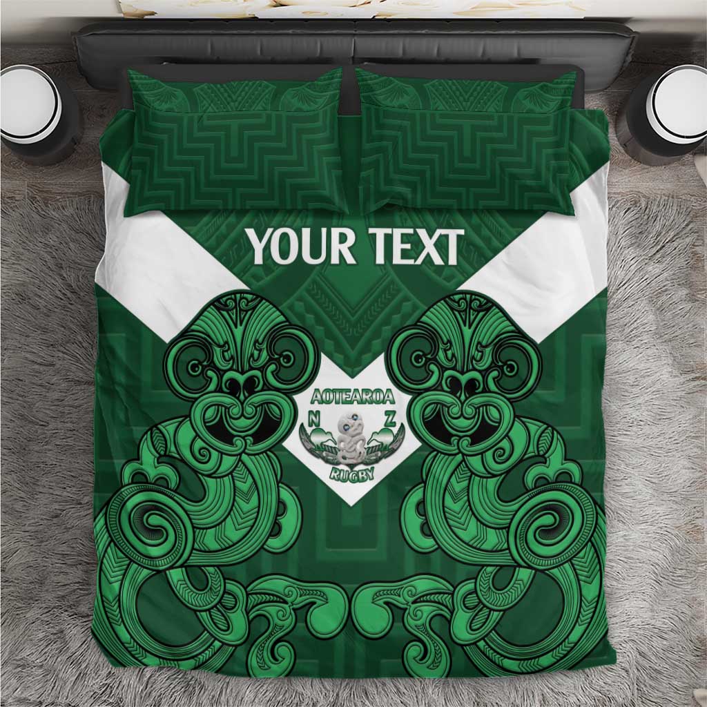 Custom Aotearoa Rugby Bedding Set New Zealand Maori Kete Poutama Pattern - Vibe Hoodie Shop