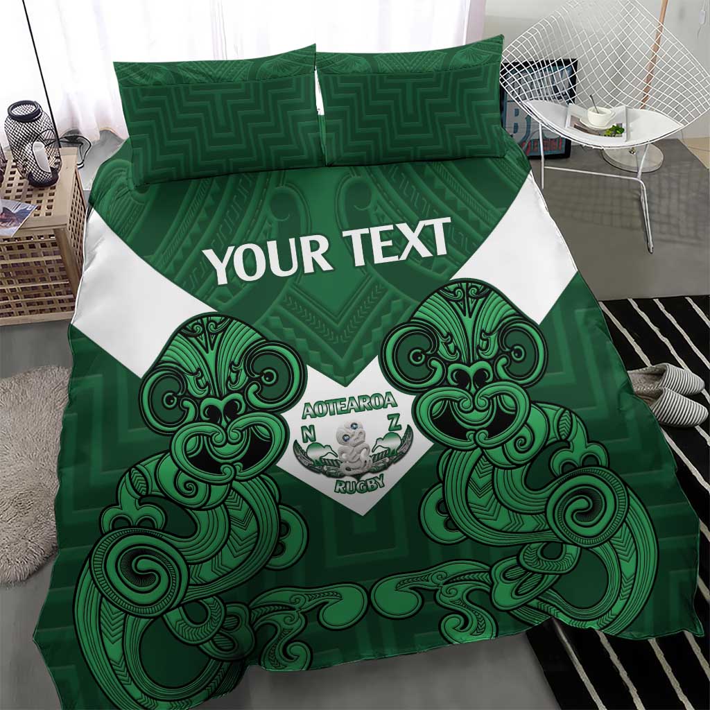 Custom Aotearoa Rugby Bedding Set New Zealand Maori Kete Poutama Pattern - Vibe Hoodie Shop