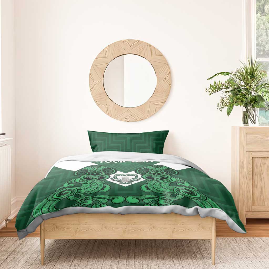 Custom Aotearoa Rugby Bedding Set New Zealand Maori Kete Poutama Pattern - Vibe Hoodie Shop