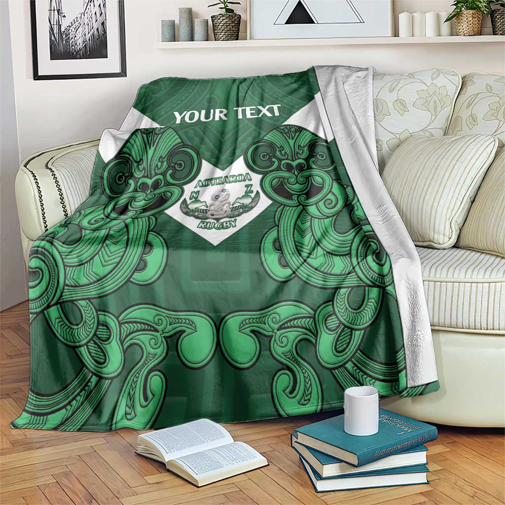 Custom Aotearoa Rugby Blanket New Zealand Maori Kete Poutama Pattern - Vibe Hoodie Shop